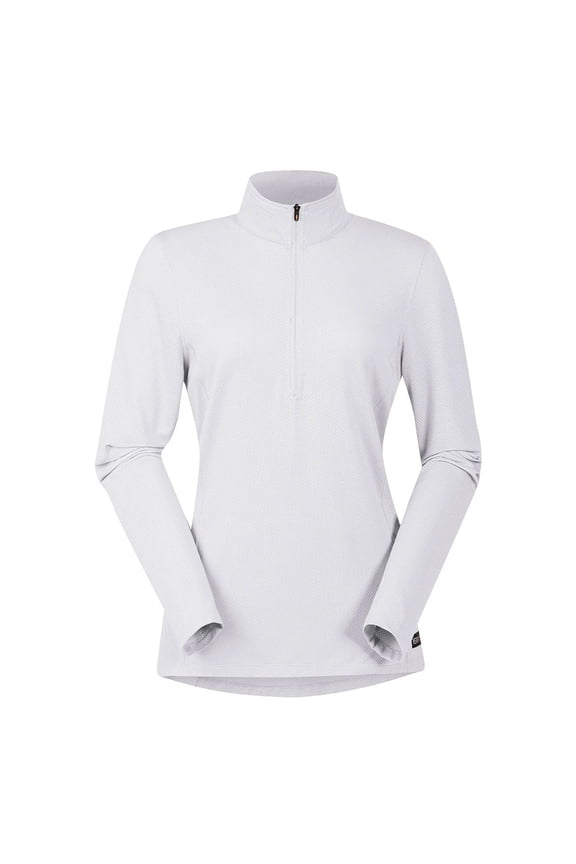 Women's Ice Fil Lite Solid Long Sleeve Riding Shirt, Color: White, Size: XL