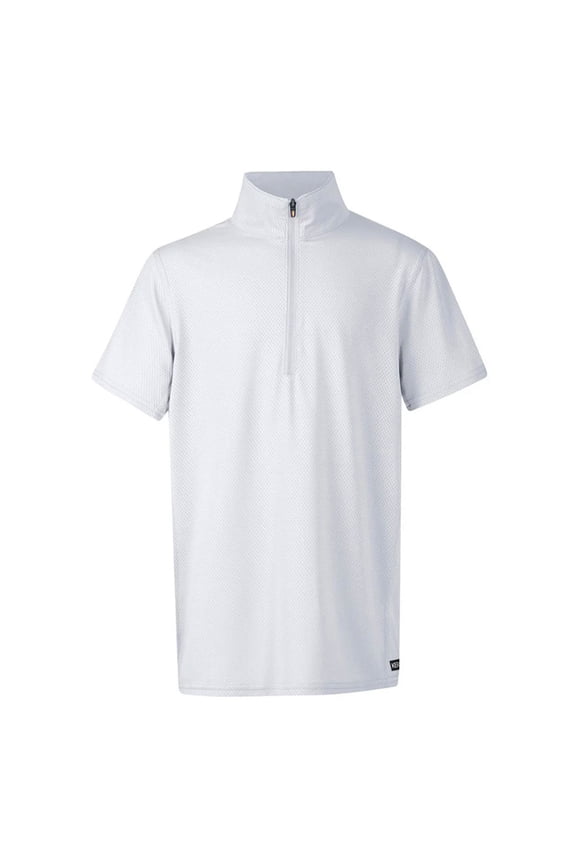 Kids' Ice Fil Lite Short Sleeve Riding Shirt, Color: White, Size: L