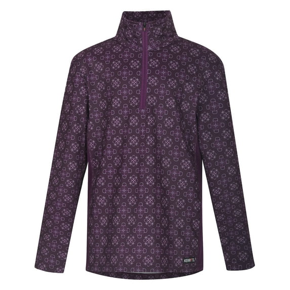 Kerrits Kids Tempo Fleece Tech Top (Raisin Bit of Frost, S)
