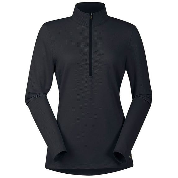 KERRITS Women's Ice Fil Lite Solid Long Sleeve Riding Shirt, Color: Black, Size: S