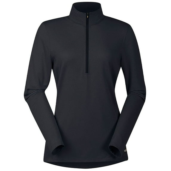 KERRITS Adult Female Ice Fil Lite Solid Long Sleeve Shirt, Color: Black, Size: S