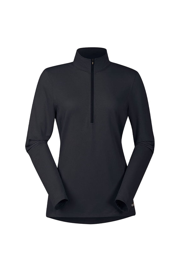 Adult Female Ice Fil Lite Solid Long Sleeve Shirt, Color: Black, Size: S