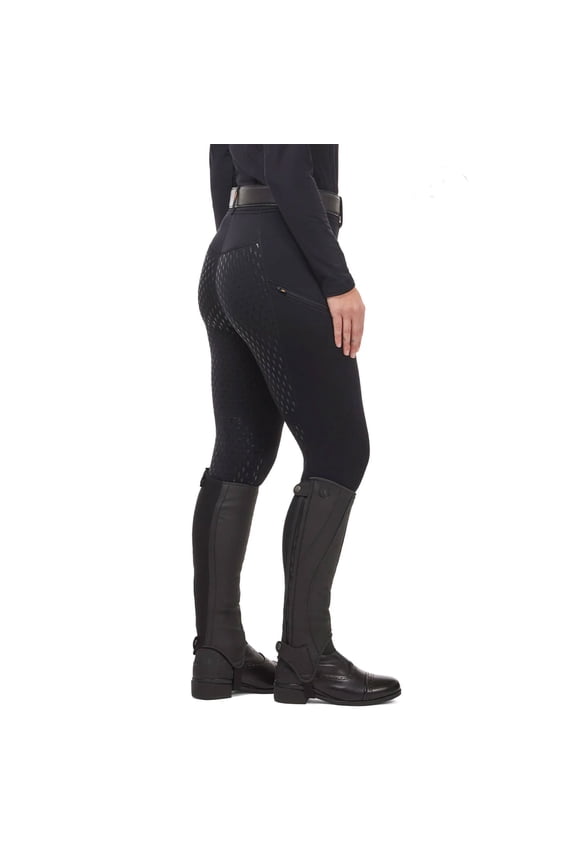 Power Stretch Fleece Full Seat Pocket Riding Tight, Color: Black, Size: 2X