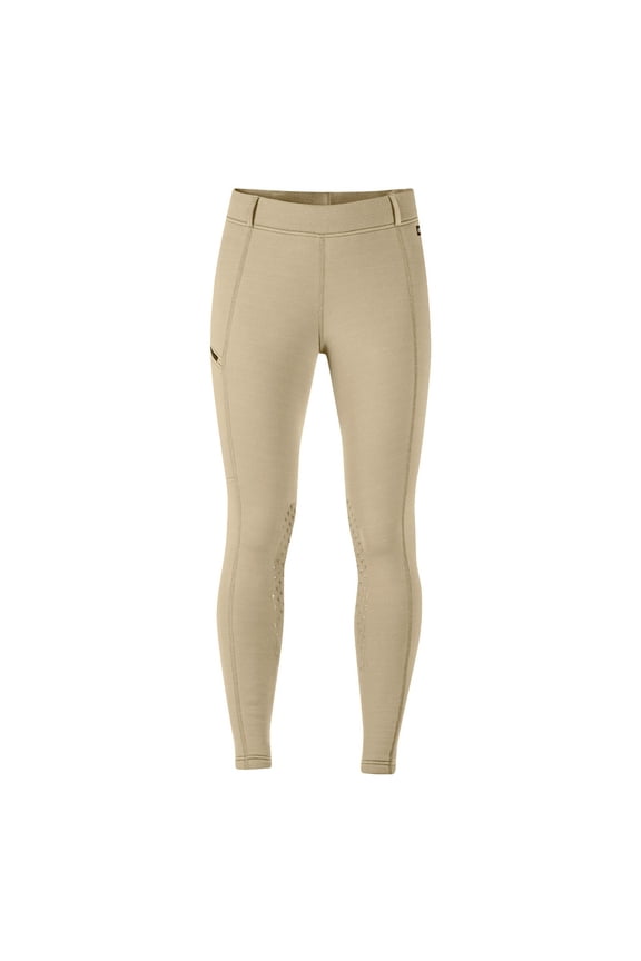 Women's Power Stretch Knee Patch Pocket Tight, Color: Tan, Size: M