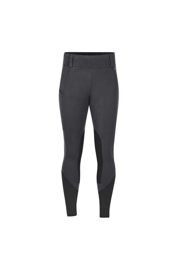 Adult Female Sit Tight Wind Pro Knee Patch Winter Riding Tights, Color: Black, Size: L (50240BLKL)
