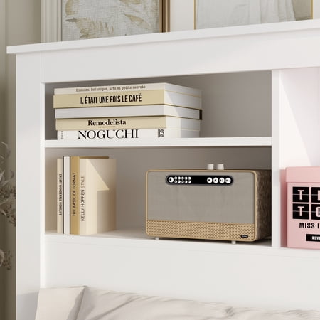 Kerrogee 65"W x 43"H Bookcase Headboard With Light POWER OUTLET