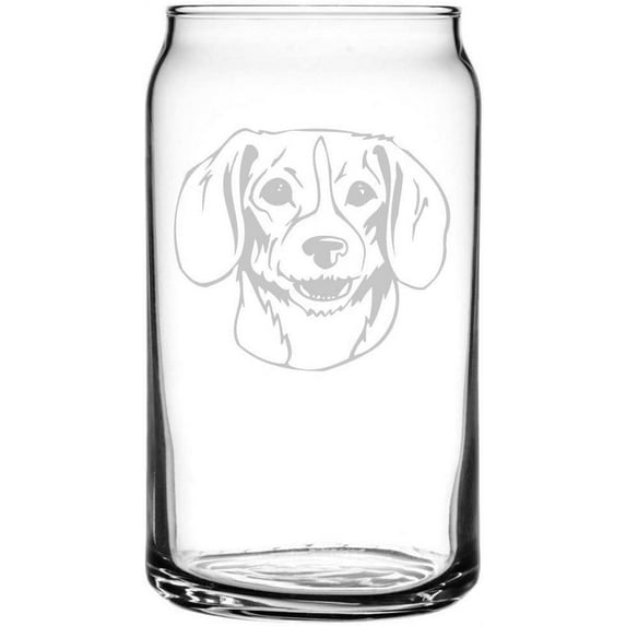 Kerry Beagle Dog Themed Etched All Purpose 16oz Libbey Can Glass