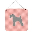 thumbnail image 1 of Kerry Blue Terrier Checkerboard Pink Wall or Door Hanging Prints, 1 of 1