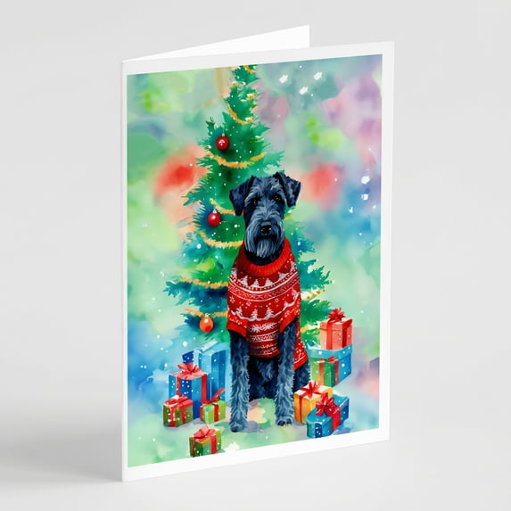 Kerry Blue Terrier Christmas Greeting Cards Pack of 8 7 in x 5 in