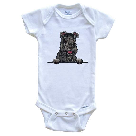 Kerry Blue Terrier Dog Breed Cute Baby Bodysuit, 3-6 months white