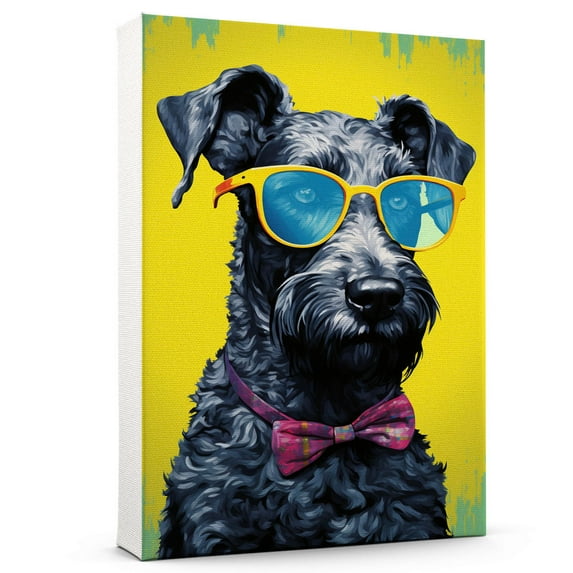 Kerry Blue Terrier Dog Glasses Wall Canvas Canvas Framed New Mom Gifts For Women Mother Day For Living Room Decorations Personalized Dog Canvas Gifts For Dad Wall Art decor