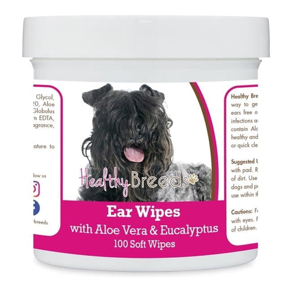 Kerry Blue Terrier Ear Cleaning Wipes with Aloe & Eucalyptus for Dogs - 100 Count