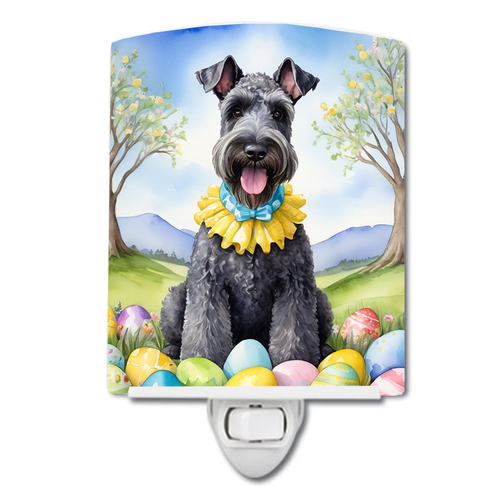 Kerry Blue Terrier Easter Egg Hunt Ceramic Night Light 4 in x 6 in
