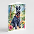 thumbnail image 1 of Kerry Blue Terrier Luau Greeting Cards Pack of 8 7 in x 5 in, 1 of 3