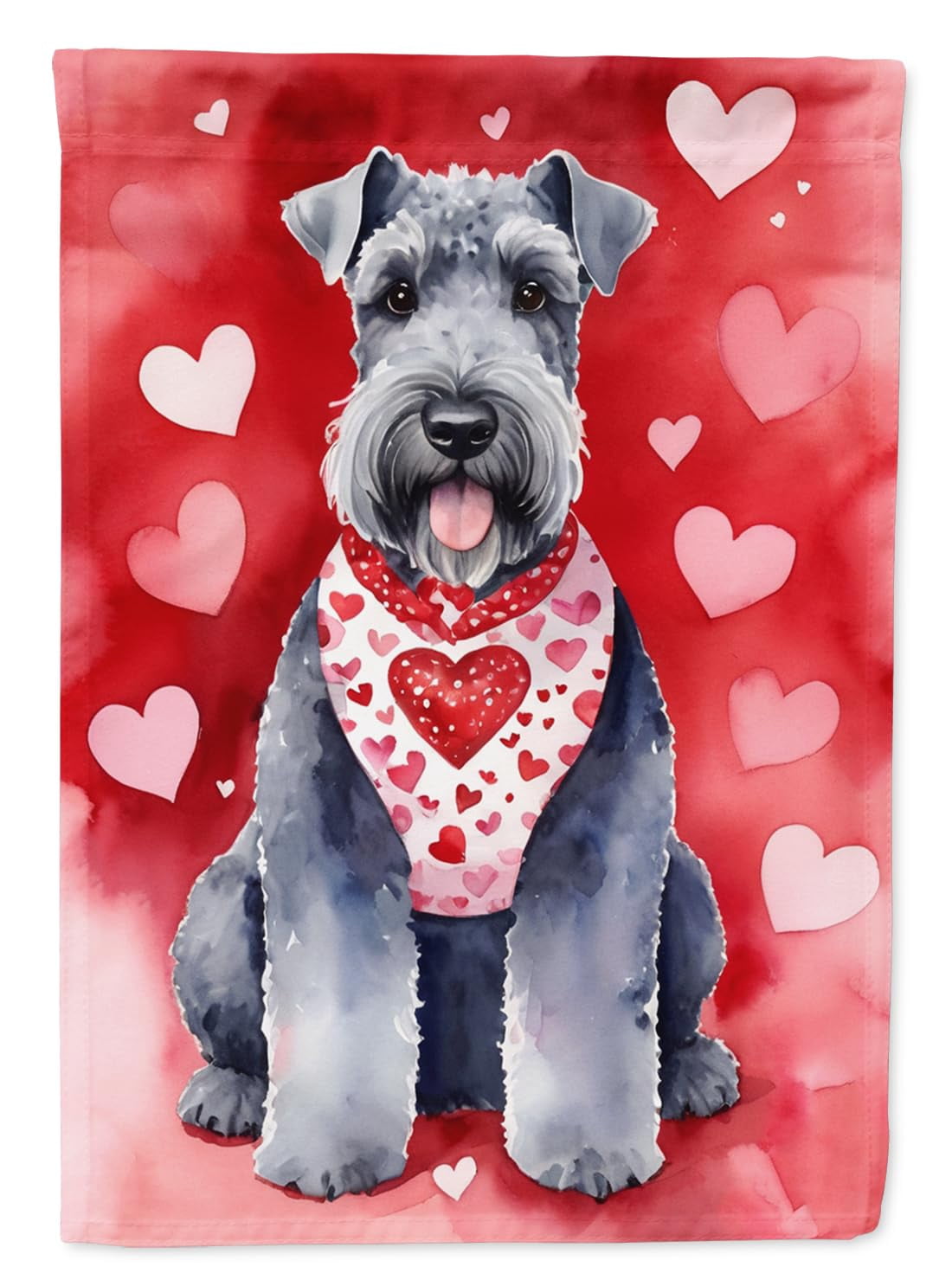 Kerry Blue Terrier My Valentine House Flag 28 in x 40 in