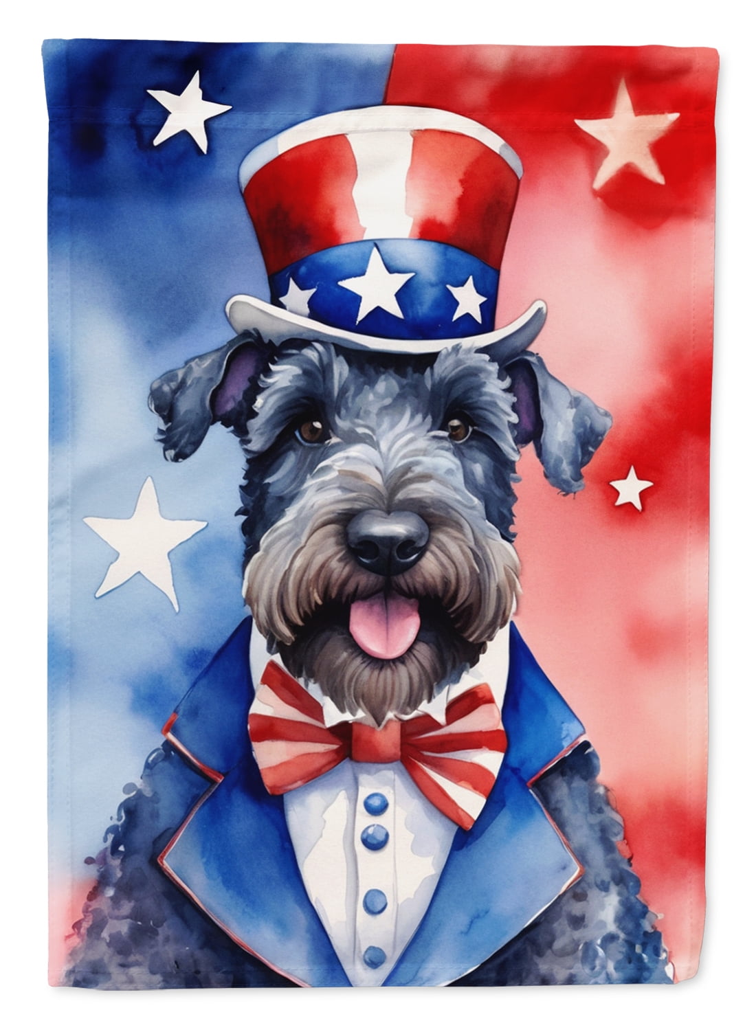 Kerry Blue Terrier Patriotic Garden Flag 11.25 in x 15.5 in