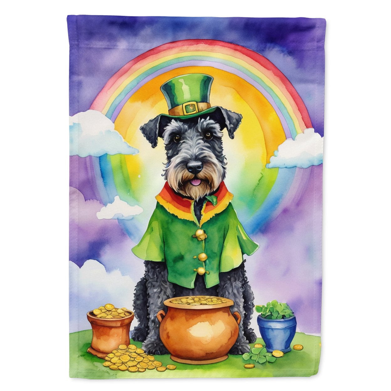 Kerry Blue Terrier St Patrick's Day Garden Flag 11.25 in x 15.5 in