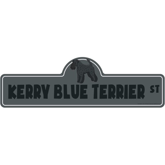 Kerry Blue Terrier Street Sign | Indoor/Outdoor | Dog Lover Funny Home Décor for Garages, Living Rooms, Bedroom, Offices | SignMission personalized gift | 36" Wide