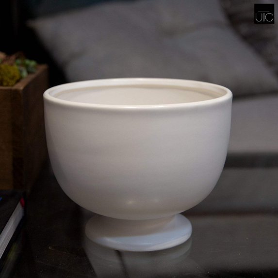Kerry Ceramic White Pedestal Planter