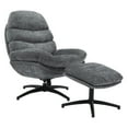 thumbnail image 1 of Kerry Swivel Lounge Chair & Footrest in Gray Fabric and Black Base, 1 of 9