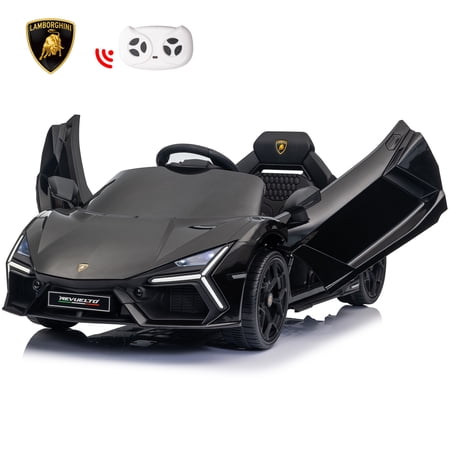 Kerry Yoo 12V Licensed Lamborghini Revuelto Kids Electric Ride On Car for Toddler, Music-Black