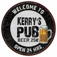 thumbnail image 1 of Kerry's Pub 14" Round Metal Sign Beer Bar Black Wall Decor Gift 100140039193, 1 of 1