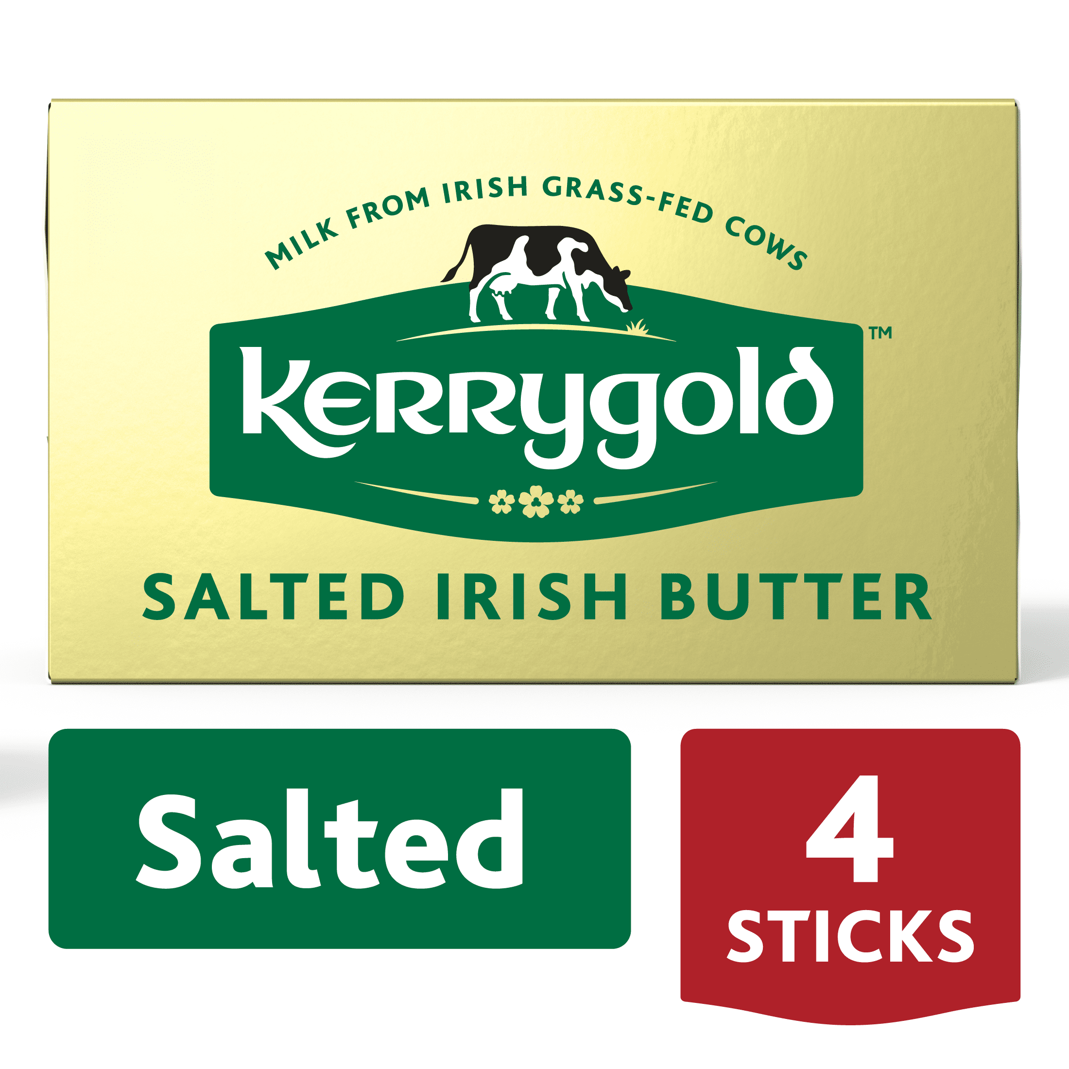 Kerrygold Irish Grass-fed Salted Butter Sticks, 16oz 4x4oz