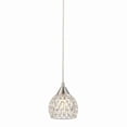 thumbnail image 1 of Kersey 1-Light Mini Pendant in Satin Nickel with Clear Crystal, 1 of 2