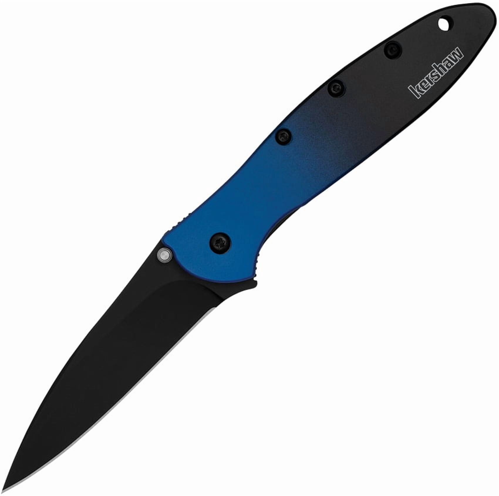 Kershaw 1660GBLUBLK Leek CPM-MagnaCut Black 3" Blue/Black Assited Folding Knife