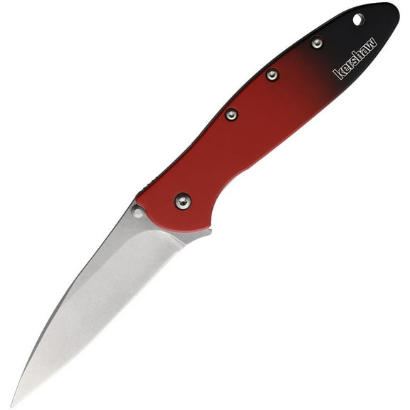 Kershaw 1660GRD Leek 14C28N Silver 3" Frame Red/Black Assited Folding Knife