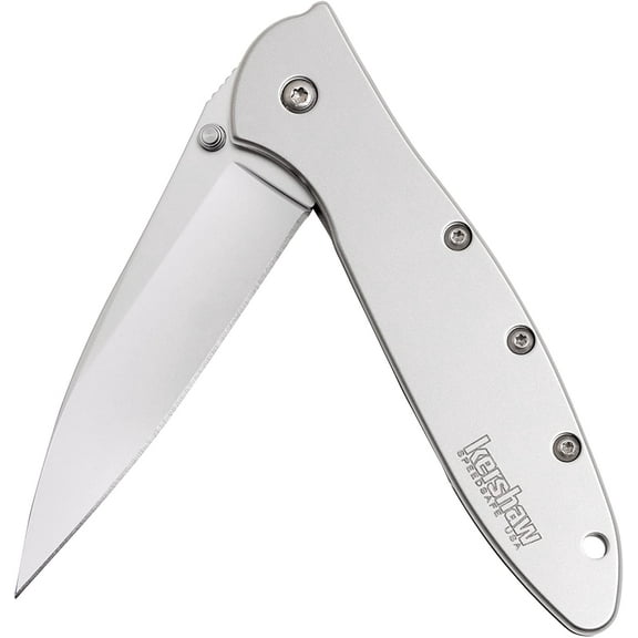 Kershaw Leek Pocket Knife, 3" 14C28N Stainless Steel Drop Point Blade, Spring Assisted Knife, Folding EDC Pocketknife