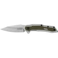 thumbnail image 1 of Kershaw Salvage Assisted Opening Pocket Knife 2.9" Modified Clip Point 8Cr10MoV Stonewashed Blade Stainless Steel Handle Green, 1 of 2