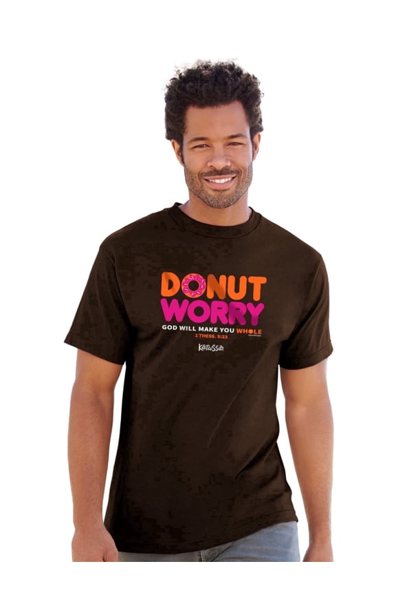 Unisex Short Sleeve Casual T-Shirt, Donut, Chocolate, MD