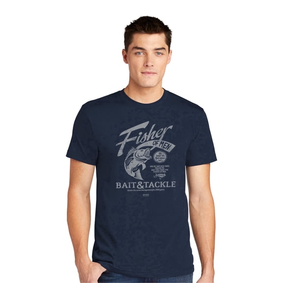 Kerusso Unisex Short Sleeve Casual T-Shirt, Fishers Of Men, Navy, LG