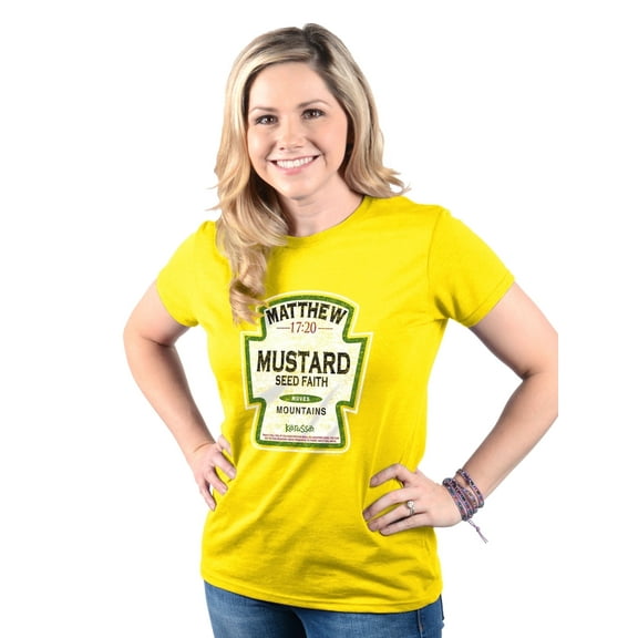 Kerusso Unisex Short Sleeve Casual T-Shirt, Mustard, Yellow, SM