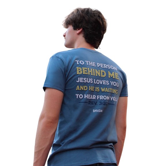 Kerusso Unisex Short Sleeve Casual T-Shirt, The Person Behind Me, Indigo Blue, XL