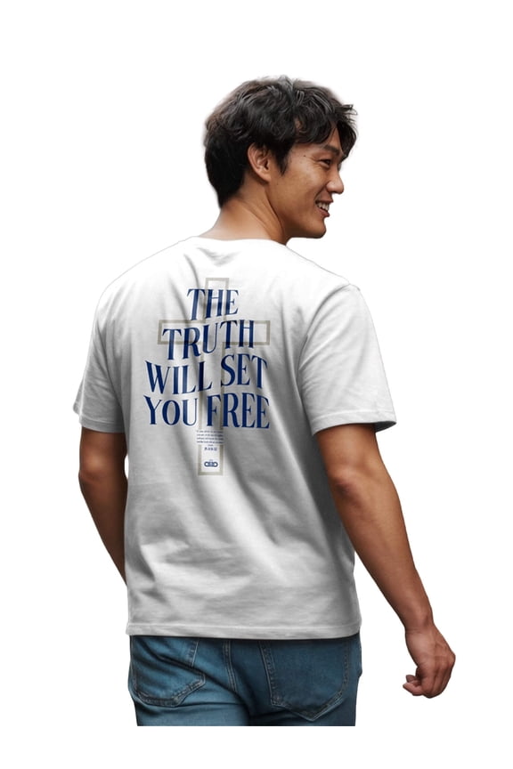Unisex Short Sleeve Casual T-Shirt, The Truth, White, LG