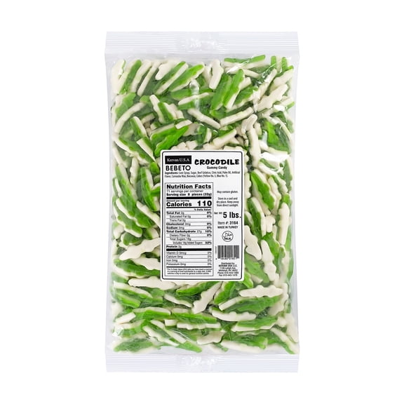 Kervan Crocodile Gummies, Fruity Gummy Candy, 5 lb Bulk Bag