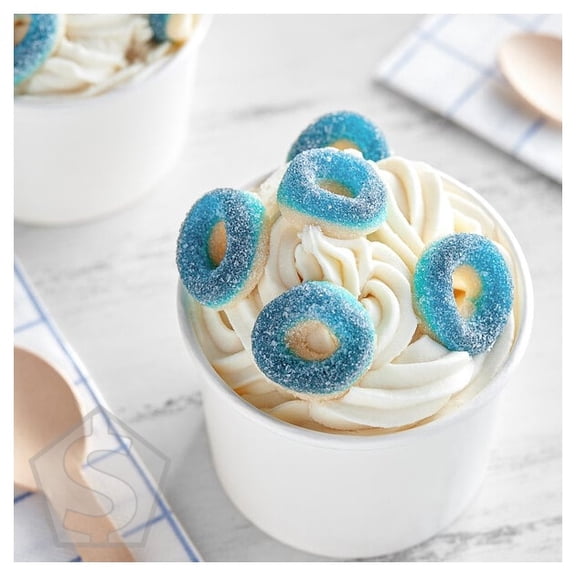 Kervan Gummy Blue Raspberry Rings 5 lb. - 4/Case