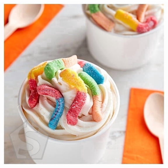 Kervan Neon Sour Gummy Worms 5 lb. - 4/Case
