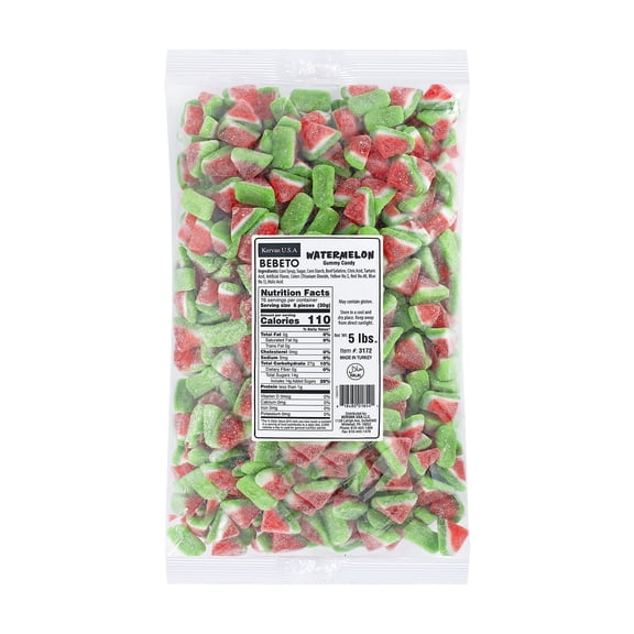 Kervan Watermelon Slices, Sour Gummy Candy, 5 lb Bulk Bag