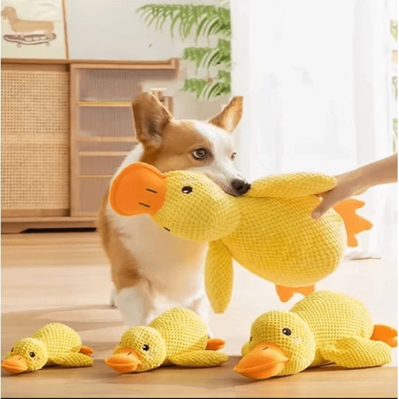 Kervos Plush Sleeping Duck Dog Toy Bite-Resistant, Squeaky & Soothing for Pets