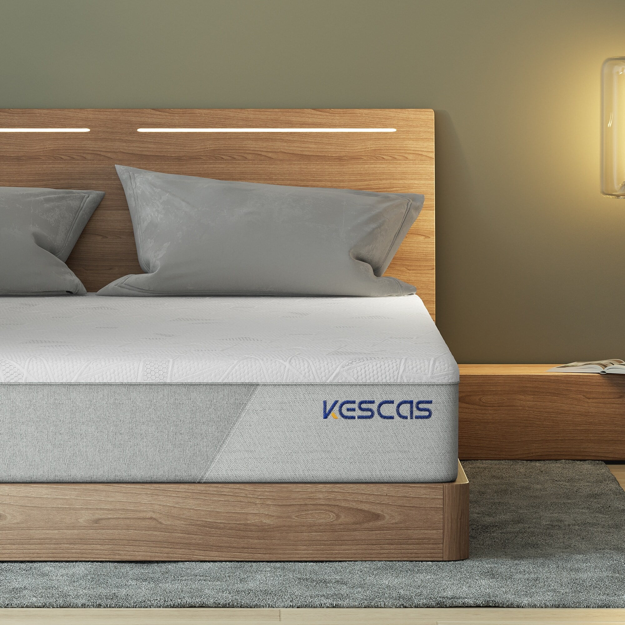 Kescas 10 Inch Bamboo Charcoal Cooling Gel Memory Foam Mattress,for Adjustable Bed Twin
