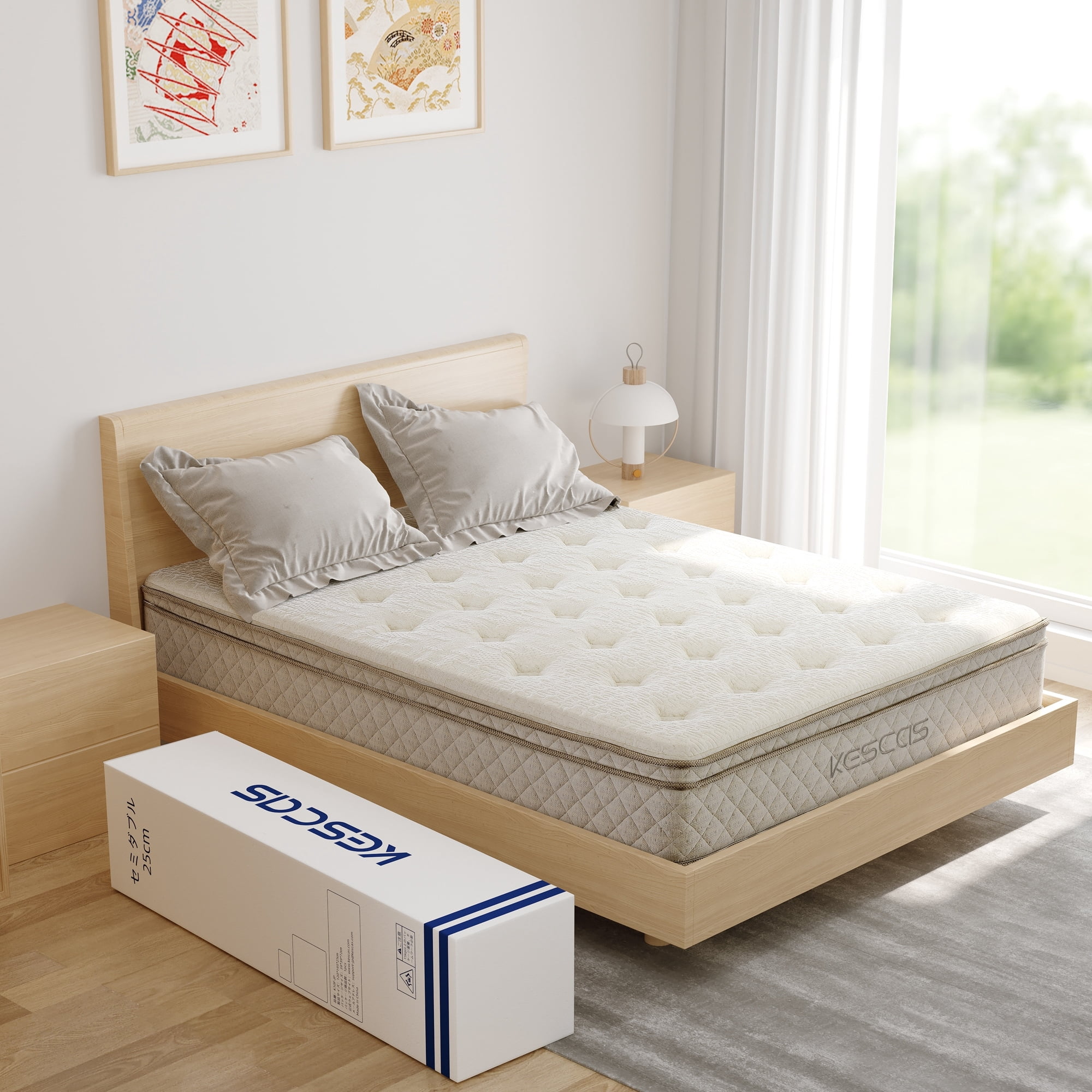 Kescas 10 Inch Memory Foam Hybrid Full Mattress Queen