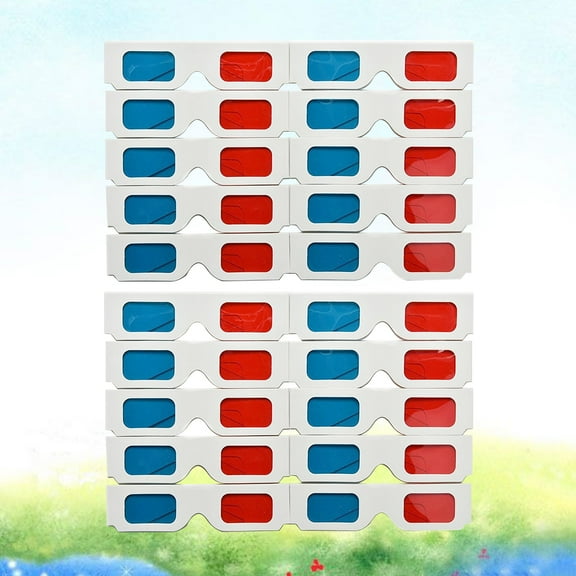 WASHWEPE 3D Eye Glasses Blue Paper 50Pcs 6.3X1.5X0.08In