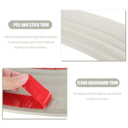 Kesenlong Baseboard Molding 1 Roll Peel and Stick Molding Floor Baseboard Trim Self Adhesive Baseboard Molding 2 Meters