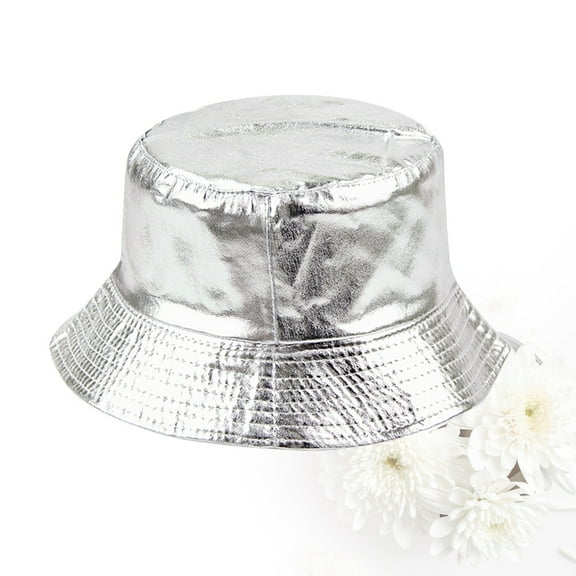 Kesenlong Bucket Hat Portable Sun Hat Bucket Hat Outdoor Beach Sun Protection Fisherman Hat Travel Bucket for Woman Girl Lady (Silver)