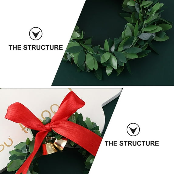 Kesenlong Christmas Wreath 6Pcs Christmas Tree Hanging Wreaths Festival Bow-knot Bell Hanging Wreaths