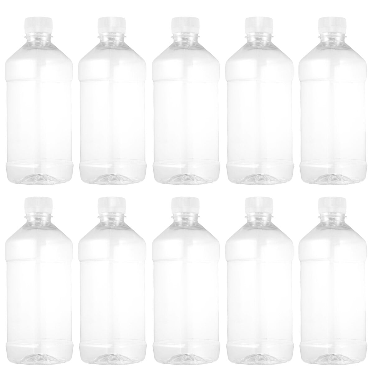 Kesenlong Dispenser bottle 20pcs 500ml Plastic Empty Mineral Water Bottle Transparent Dispenser Water Refillable Bottles Multifunctional Disposable Beverage Drink Container with Lid