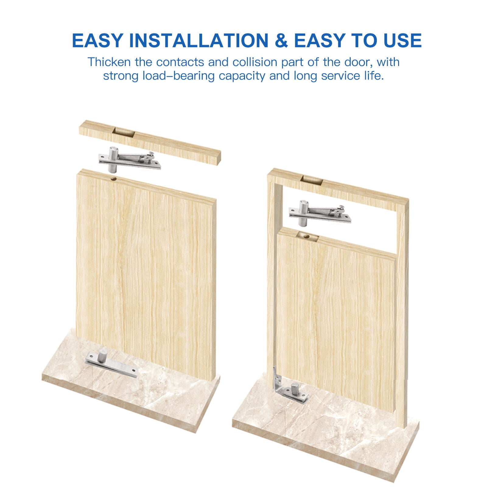 Kesenlong Door Hinge 1 Set Stainless Steel 360 Degree Rotation Hidden ...